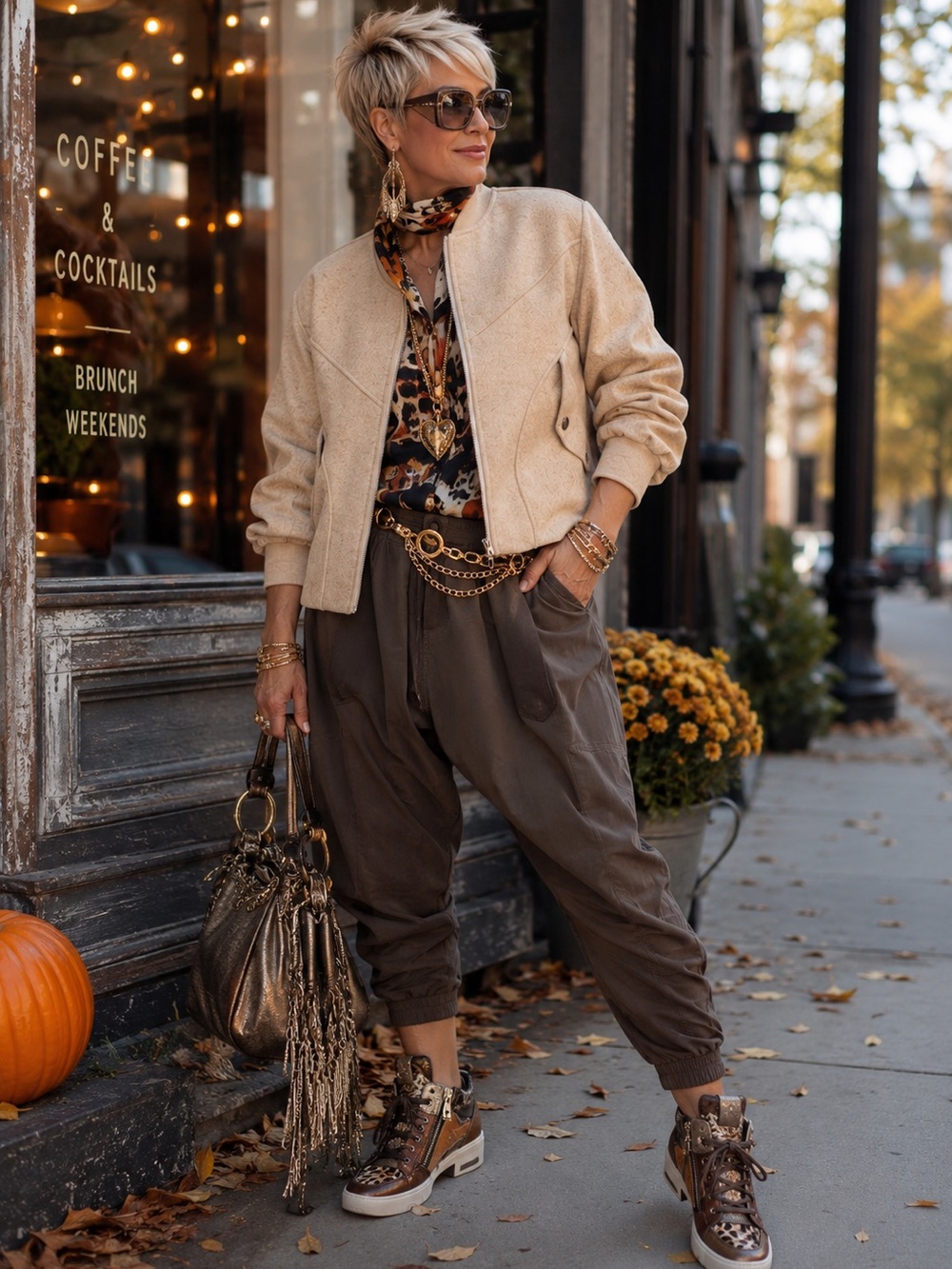 Oatmeal Bomber Jacket - Picture 2 of 3
